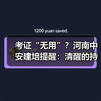 考证“无用”？河南中安建培提醒：清醒的持证者已赢在起跑线（图2）