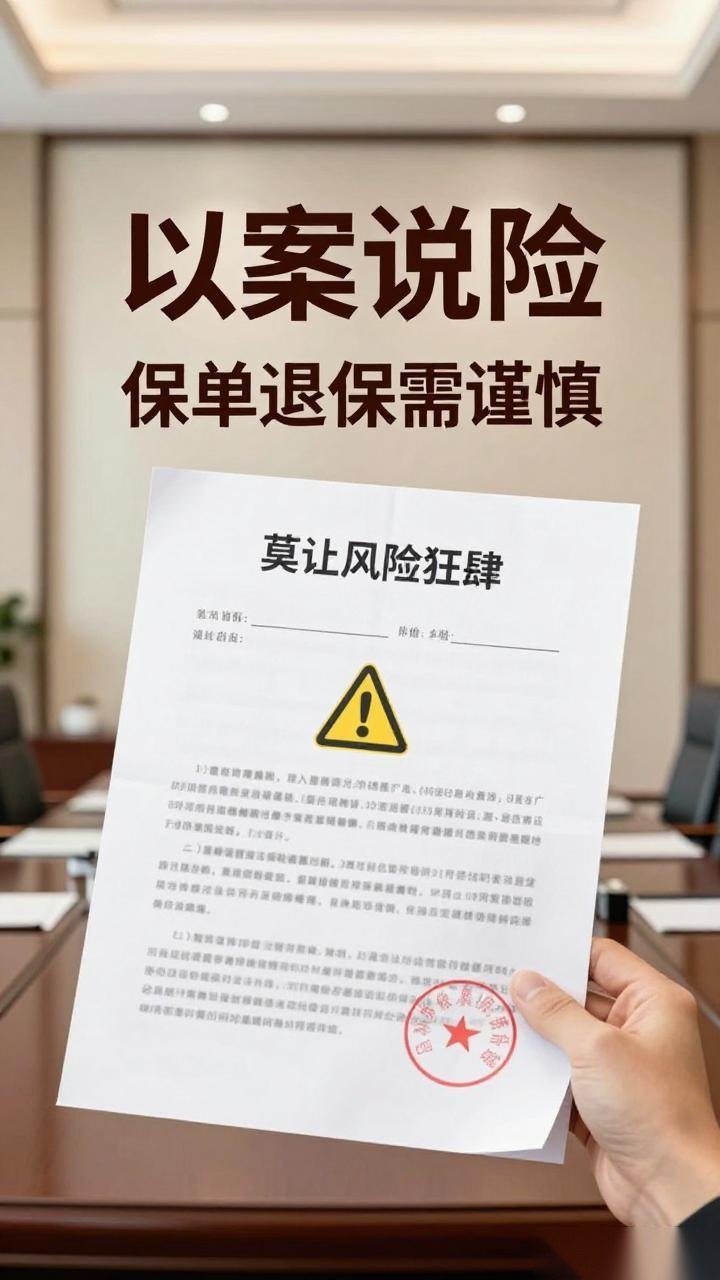 【以案说险】保单退保需谨慎 莫让风险狂肆虐